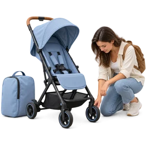 Kinderwagen mee in het vliegtuig: afgeven en terugkrijgen